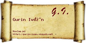 Gurin Iván névjegykártya